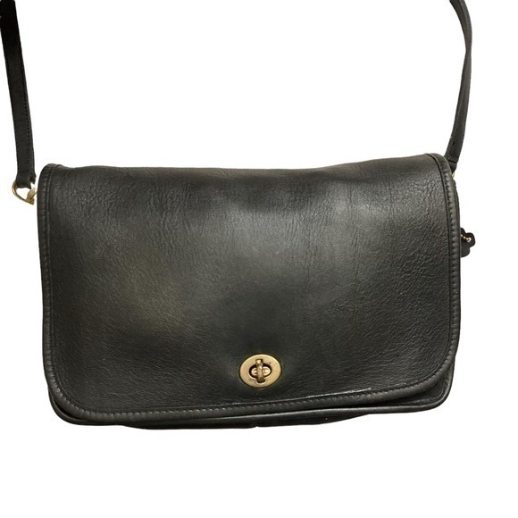 Coach vintage black leather convertible clutch bag